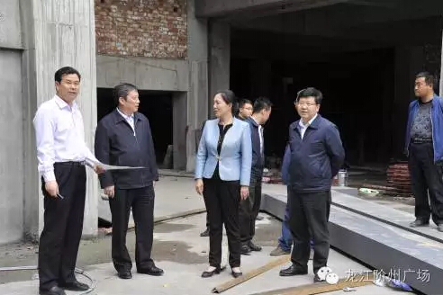 市長陳青，副市長王月成陪同省電力投資集團(tuán)公司總經(jīng)理李輝一行深入階州廣場視察