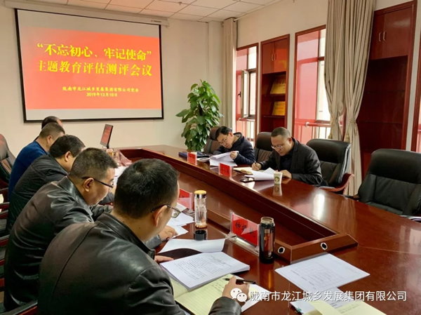 市龍江集團(tuán)召開“不忘初心、牢記使命” 主題教育評估測評會議